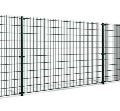 China Easily Assembled Green Wrought Iron Metal Wire Mesh Security Fence Panel Stadium Fence for sale