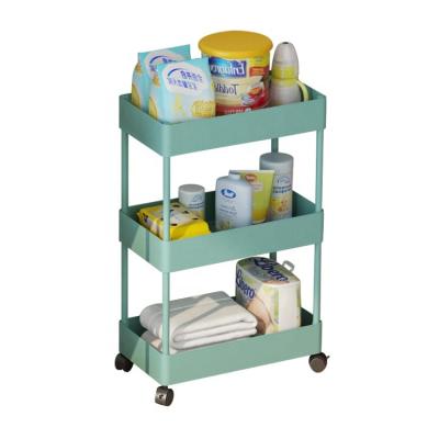 China Factory Direct Sale 3 Tier Metal Floor Type Carbon Steel Removing Multicolor Bathroom Shelf for sale