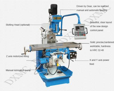 China High stability Gear drive mini lathe milling and drilling machine , hardened on X , Y , Z axes for sale