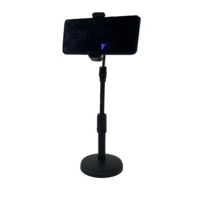 China Portable and Cheap Adjustable Height Mobile Phone Table Desk Stand Tripod Phone Stand for Watching TV or Photo Taking for sale