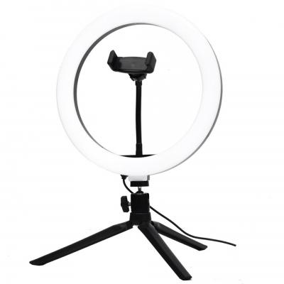 China 10 Inch PORTABLE Tiktok Live Photography Ring Light Dimmable Makeup Selfie Sufficiency Circle Led Ring Light Clip With Tripod Stand for sale