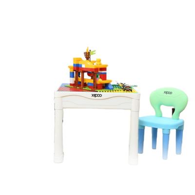 China Building Toy XIPOO 2021 new 3 in 1 building children's table legoingly study toy table tables and chairs building block furniture sets for sale