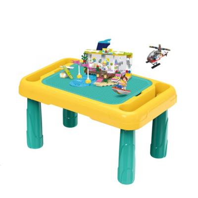 China Building Toy Multifunctional Toy XIPOO 2021 table particle legoing plastic board the large building block of the Study Table children furniture sets for sale