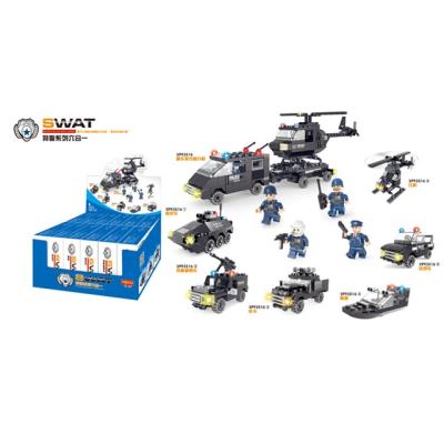 China 2021 Building Toy XIPOO 2021 Children Building Blocks City Police Series Crash Team 6 in 1 Plastic Material Pretend To Play Set Toys For Child for sale