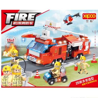 China 2021 Toy XIPOO City Series Fire Truck legoing building toy 12 in 1 building blocks play set toys for kid education legoing toys for sale