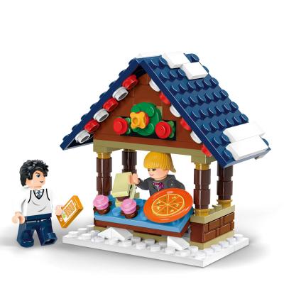 China 2021 Building Toy XIPOO Sausage Shop City Building Set Set Mini Shop Building Block Toys Education Toys For Girl Kid Promotion Gift for sale