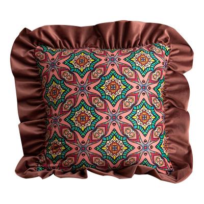 China Nordic Velvet Printed Pillow Case Household Sofa Cushion Hotel Homestay Cushion Embroidered Decorative Back Cover for sale