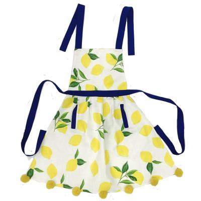 China Drink / Food Lemon Kitchen Apron Cooking Set Aprons Modern Custom Canvas Kitchen for sale