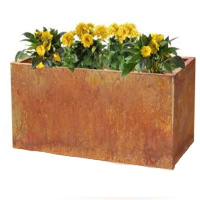 China Contemporary steel weathered metal flower pot for home decoration gold color modern metal flower pot for sale