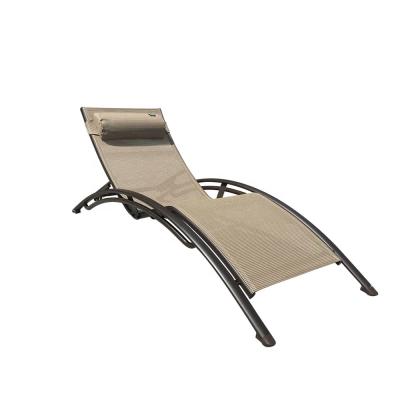 China Modern Outdoor Rattan Folding Deck Chairs For Sunbathing Beach Pool Folding Aluminum Sun Loungers Folding Deck Chairs for sale