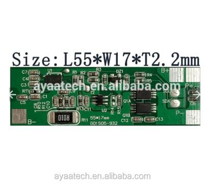 China FR-4 1S 5A PCM BMS with I2C Fuel Gauge BMS communication for 3.7V Li-ion/Li-Po battery packs for sale