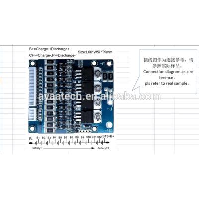 China FR-4 Li-ion Battery Packs 13S 15A PCM BMS For 48V for sale