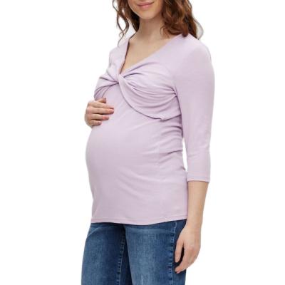 China 2022 New Breathable High Quality Long Sleeve V Neck Breastfeeding Breastfeeding Clothes Upper Caregiver for sale