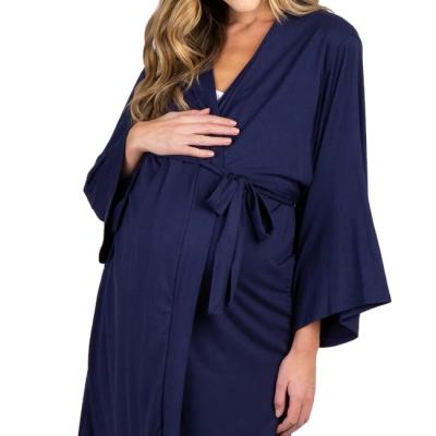 China The New Breathable Navy Blue Wholesale High Quality Delivery And Long Dress Nursing Salon Nursing Maternity Wear for sale