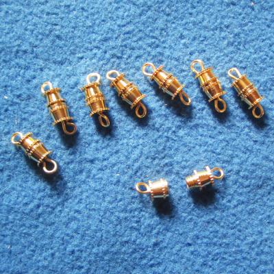 China Barrel Screw Clasp Gold Brass Finish With Loops 15x5mm CS4115 for sale