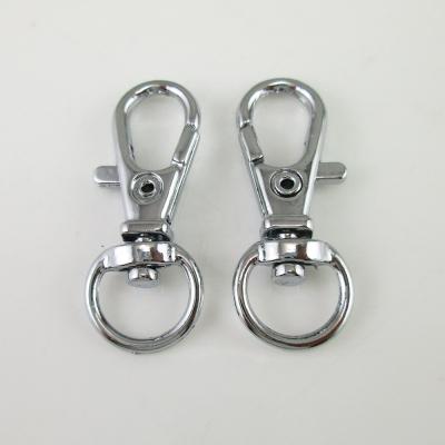 China Small Metal Zinc Alloy Chrome Plated Key Ring Lobster Clasp Swivel Snap Hook for sale