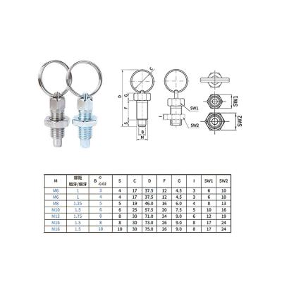 China Vcn Soft Pull Ring Retractable Plunger Indexing Pin Machinery Wholesale China Supplier for sale