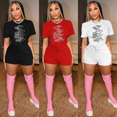 China Breathable Casual Woman Clothing 3XL 2 Piece Short Set Workout Sport Outfit Sets Women Jogging Wear New Fashion Women Two Pieces Sets for sale