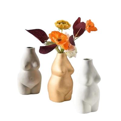 China Elegant lift in flower new porcelain shape body reach macaroon artwork ceramic vase for home decoration for sale