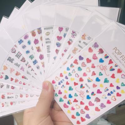 China Free Shipping Eco-friendly Material Manicure Nail Tip Decoration Heart Red Lips Love Kiss Angel Design Nail Decals Valentine's Day Nail Stickers for sale