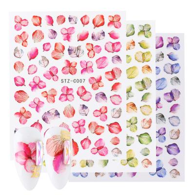 China Self-adhesive Design 3D Daisys Butterfly Flowers Nail Decals Eco-friendly Material Free Shipping Waterproof Charm Stickers 3D for sale