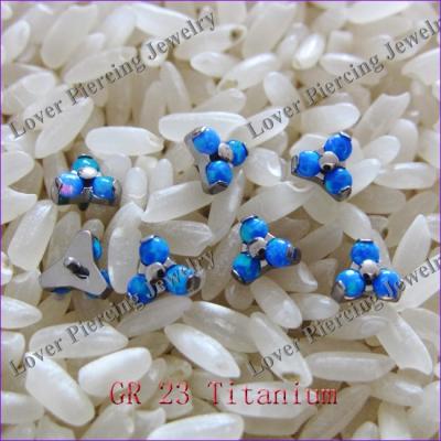 China CLASSIC [ST-676] GR 23 Titanium Internally Threaded Flower Labret Tops Body Good Quality Jewelry Parts Loose Accessories Wholesale Hot for sale