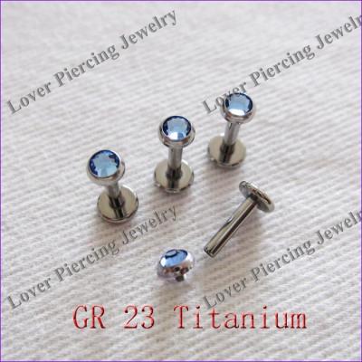 China [ST-057] Fashion Larger Titanium Crystal Stone Gr 23 Unique Labret Studs Assembling Jewlry for sale