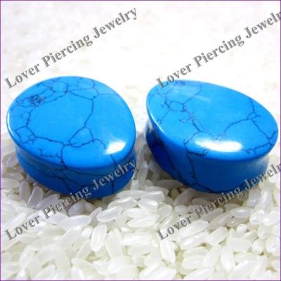 China [SE-T240] CLASSIC Teardrop Design Turquoise Stone Body Jewelry Ear Piercing Plugs for sale