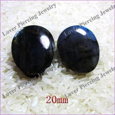 China [SE-T003] New Arrival Natural Labradorite Stone Ear Plug Tunnel Perforation for sale