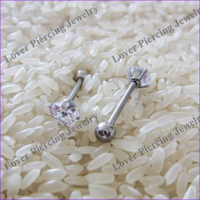 China CLASSIC [SS-B761] With Zircon Steel Body Jewelry Tongue Piercing Custom Barbells Jewelry for sale