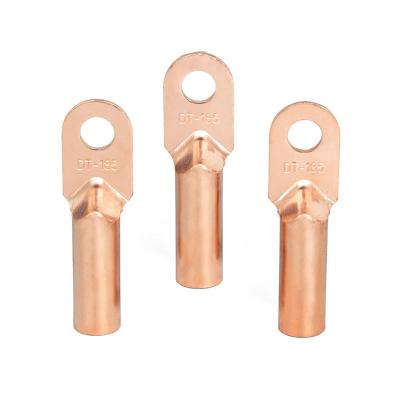 China DT Copper Series Acid Washed Cable Connecting Cable Red Copper Pin Lugs Terminal Hook for sale