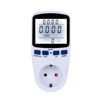 China 16A Power Electricity Meter Socket Energy Testing Regulator Socket With Backlit LCD Display Germany for sale