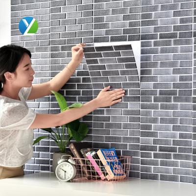 China Waterproof+ECO-Friendly+Self-adhesive American 3d Square Wallpaper PVC Wallpaper Peel and Stick Decoration Peel and Stick Backsplash for sale