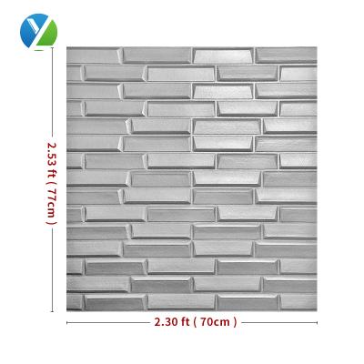 China Modern 3d Kitchen Wall Sticker Oil Proof Brick Bathroom Wall Tile Sticker Home Decor Wall Cladding for sale