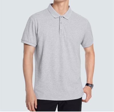 China Men's Comfortable Breathable FOB Sleeve Polo Shirt Business Casual Work Wear Shirt Lapel Short Flat Collar for sale