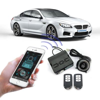 China Password Enter Remote Start Car Alarm Phone App Entry PKE Entry Car Security System With Button Starter Engine for sale