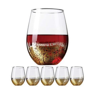 China 12 Ounce Disposable Plastic Stemless Dessert Coffee Wine Glasses Champagne Flutes Transparent Stemless Juice for sale