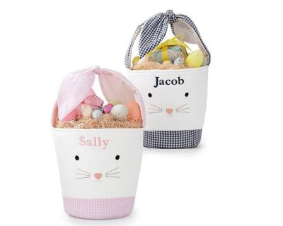 China 2021 New Arrival Bunny Cute Easter Basket Durable Canvas Easter Decorations for sale