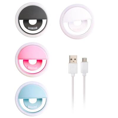 China Portable Rechargeable Instant Selfie Ring Light Custom Logo Rechargeable LED Selfie Light for Mobile Phones for sale