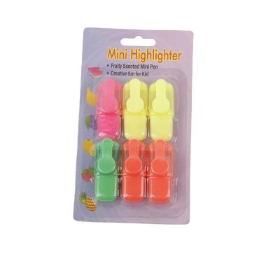 China School Promotional Gifts Customized Logo 6PC 4 Color Highlighters Smooth Marking Markers for sale