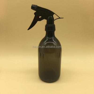 China Household Products 500ml Empty Black Plastic PET Spray Bottle For Cleaning for sale