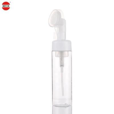 China High Quality Personal Care China Manufacturer Stock PET 30ml 50ml 100ml 150ml White Foam Bottle With Heart Silicone Brush for sale