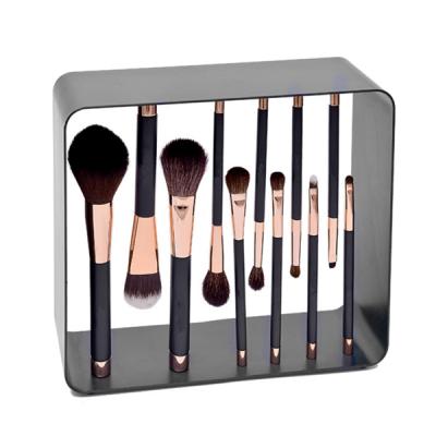 China Angular Blush High Quality 11 Pieces Magnetic Makeup Brush With Square Holder for sale