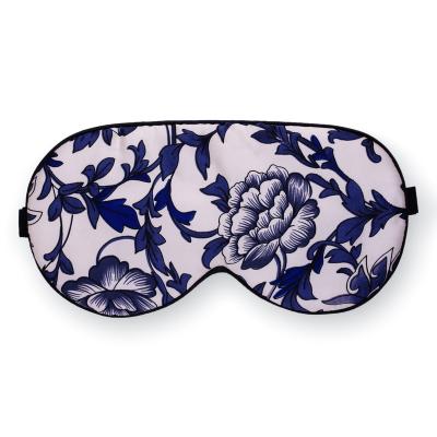 China Adult Amazon Hot Sale Mulberry 100% Silk Eye Mask For Night Sleep Floral Eye Cover Blindfold for sale