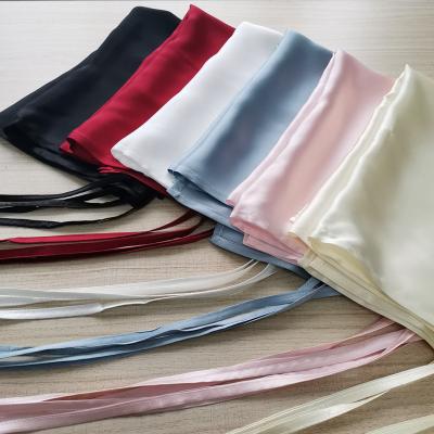 China Anti Dust Mite 100% Silk Pillow Towel 16mm 4 Lines In Back Tie To Pillow for sale