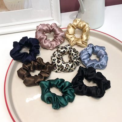 China Fashion Dropshipping 1PC Silk Hair Scrunchies Shape Silk Hair Ties Elastic Band Ponytail Holder Width 3.5cm for sale