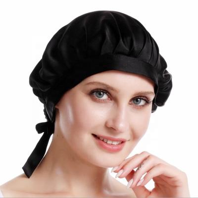 China 100% Pure Mulberry Silk Casual Sleep Cap 6A Grade Silk Hood For Customizable Hair Care for sale