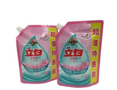 China Custom printing laminated material leakage proof doypack stand up detergent spout pouch for sale