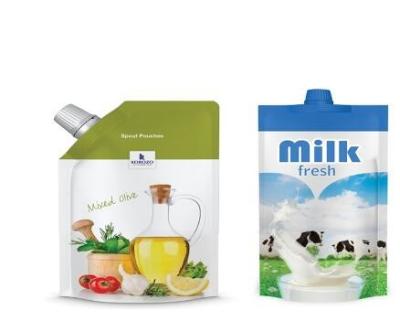 China Biodegradable Beverage Food Packaging Custom Size Printed Plastic Stand Up Spout Pouch For Baby Food for sale