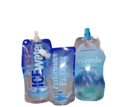 China Liquid Packing Stand Up Custom Printing Disposable Drinking Water Plastic Pouch Bag With Spout for sale